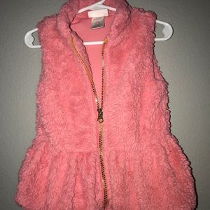 LIttle Las Fuzzy Pink Vest size 24 months